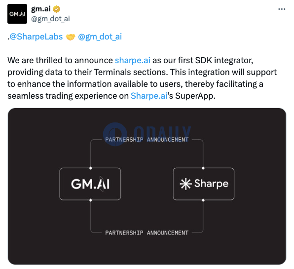Sharpe AI成为gm.ai首个SDK集成商图标